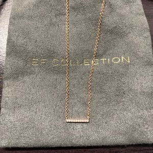 EF Collection Rose Gold Mini Diamond Bar Necklace